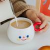 Ceramic Coffee Mug with Chubby Face Design, Microwave Safe,Machine Washable, Novelty Round Cup for Office, Afternoon Tea, Breakfast, Milk