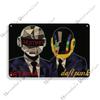 Daft Punk Vintage Poster Rock Music Metal Sign Retro Poster Metal Plaque Pub Bar Club Bedroom Decorative Plate Music Wall Decor