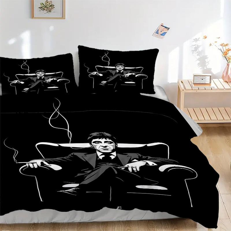 

3pcs Scarface Comforter Set - Four Seasons Home High,Machine Washable Bedspread with Pillowcases (No Filling) yy250909070 135x200cm