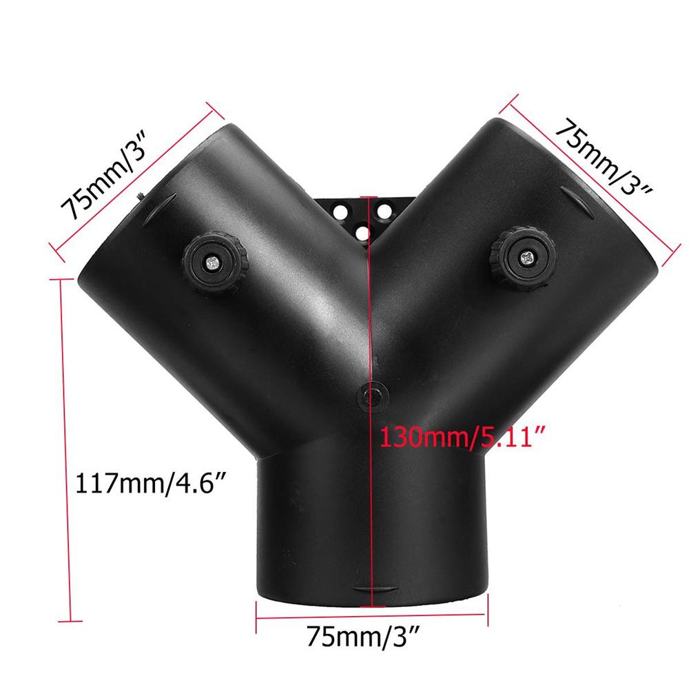 

New 75mm Y Style Outlet Connector Car Auto Heater Pipe Warm Air Vent Hose+Vavle Flap