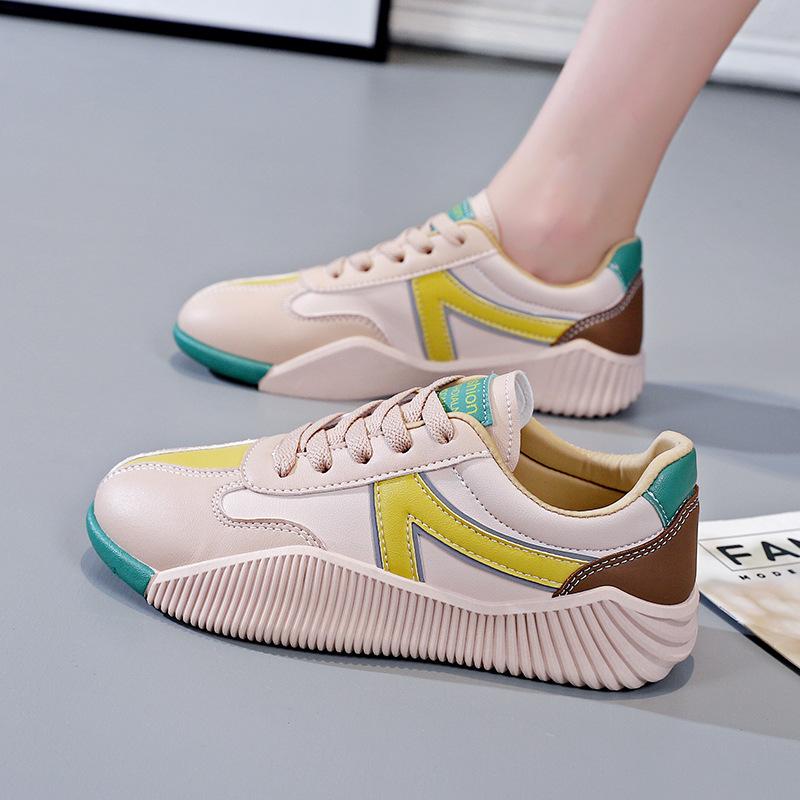 

Новые весенние и осенние универсальные туфли для доски на толстой подошве с прострочкой, индивидуальные кожаные туфли для спорта и отдыха 40 жёлтый