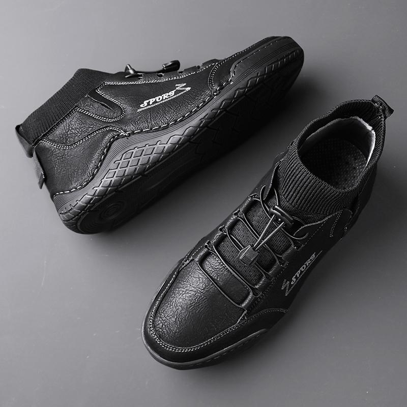 Men Designer Leather Shoes outdoor Handmade Luxury Leisure Casual Moccasin Fashion high top Comfortable men shoes