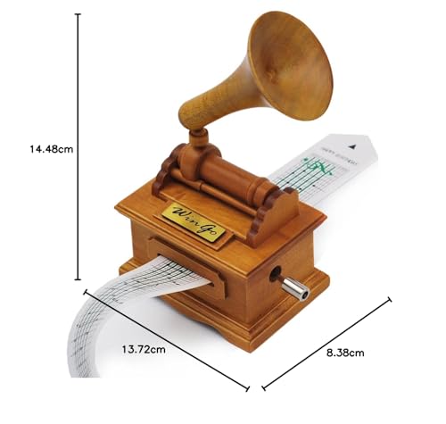 Music Box Wooden Gramophone Make Your Own Song with Wingo Gift