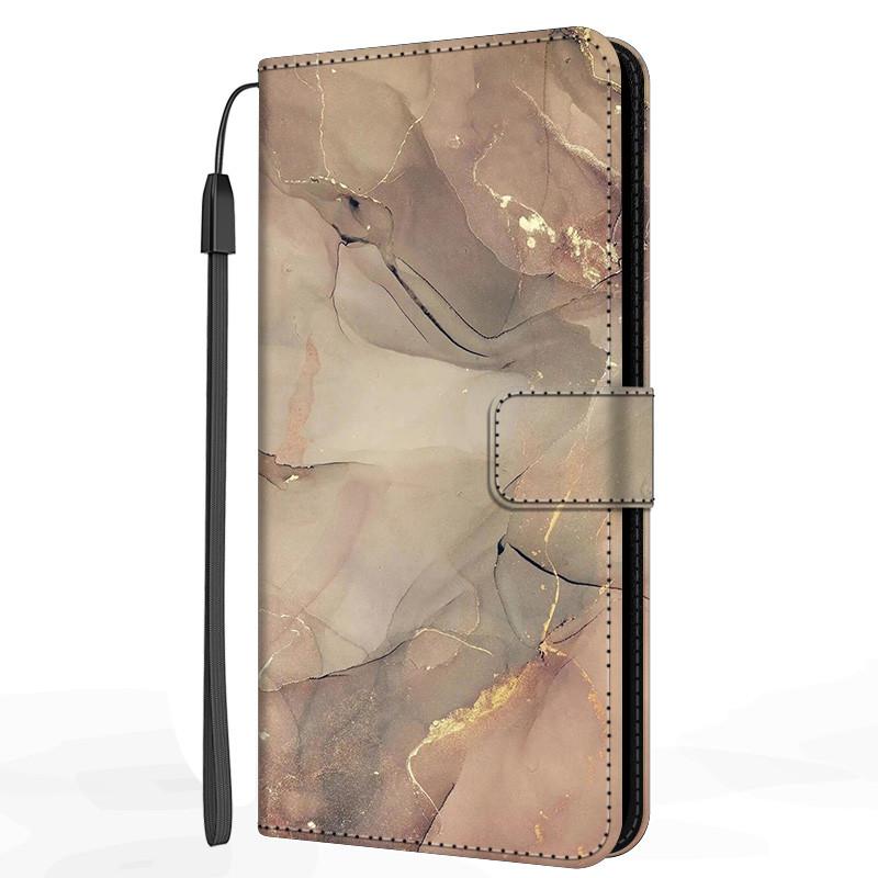 Marble Leather Case For Samsung Galaxy S20 S21 FE Ultra Plus M32 M52 M22 A12 A22 A22S 5G Flip Cover Stand Wallet Book Funda Case