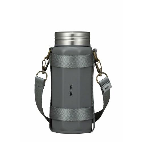 CB JAPAN Octabottle, Gray, 340ml, Direct Drinking, Vacuum Insulated Stainless Steel Bottle with Dedicated Holder, Holms