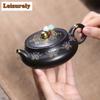 190ml Yixing Purple Clay Teapots Handmade Colour Enamels Pot Raw Ore Zhu Mud Reducing Roasting Kettle With Infuser Zisha Teaset
