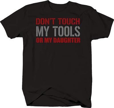 Berühren Sie nicht meine Werkzeuge oder meine Tochter. Lustiges, schützendes Vater-Unisex-T-Shirt