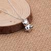 Chubby teddy bear silver necklace