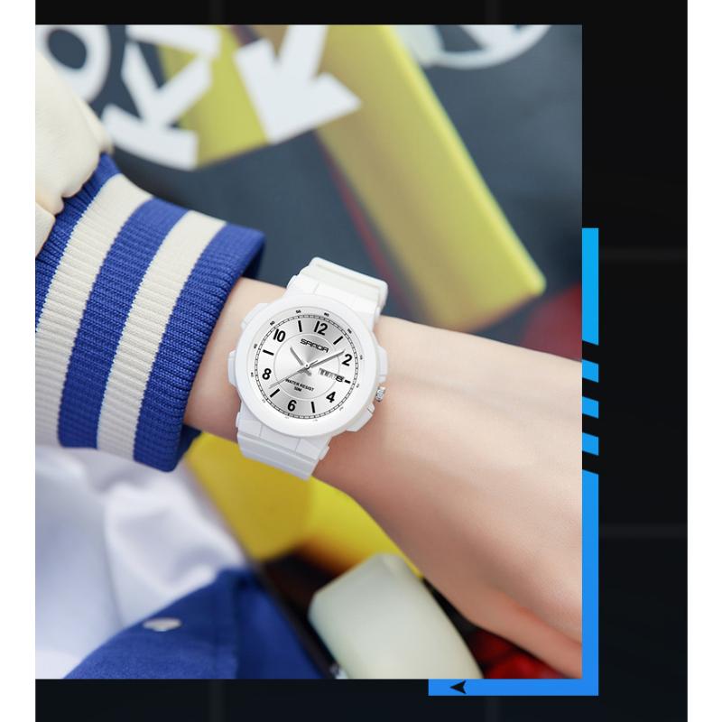 SANDA Nou stil Mișcare de contor electronic Calendar de două zile Tendință în modă, personalitate Ceasuri pentru elevi și bărbați și femei