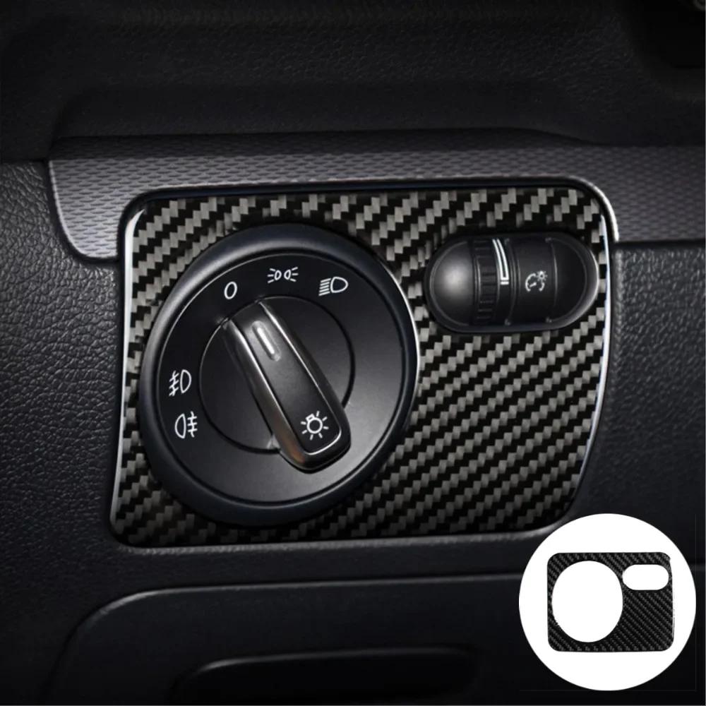Carbon Fiber Headlight Switch Control Frame Sticker Anti-scratch Easy To Install Stickers for VW Golf 6 R MK6 Scirocco 09-16