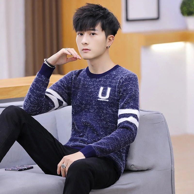 Personaggio a forma di U Uomo Pullover Autunno Casual a collo basso e Giacca  invernale a righe a maniche lunghe All-match Top acquista in modo economico  — spedizione gratuita, recensioni reali con