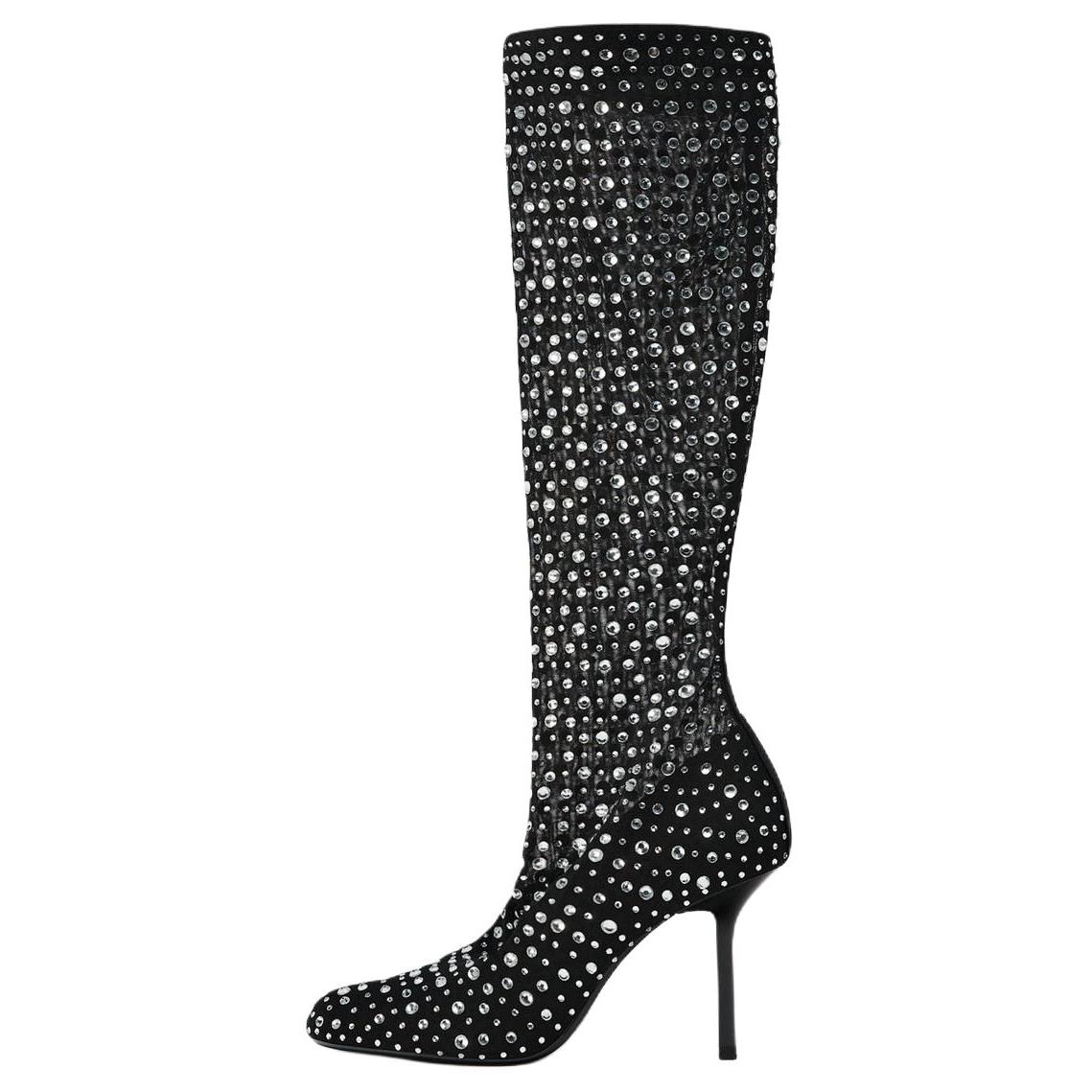 Zara Fashionable Versatile High Boots Women Boots Black 13002510-38 37