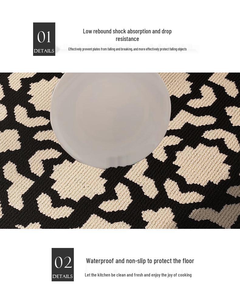 Comfortable, Non-Slip, Stain-Resistant Kitchen & Bedside Floor Mat: Water-Absorbent, Easy-Clean, Formaldehyde-Free