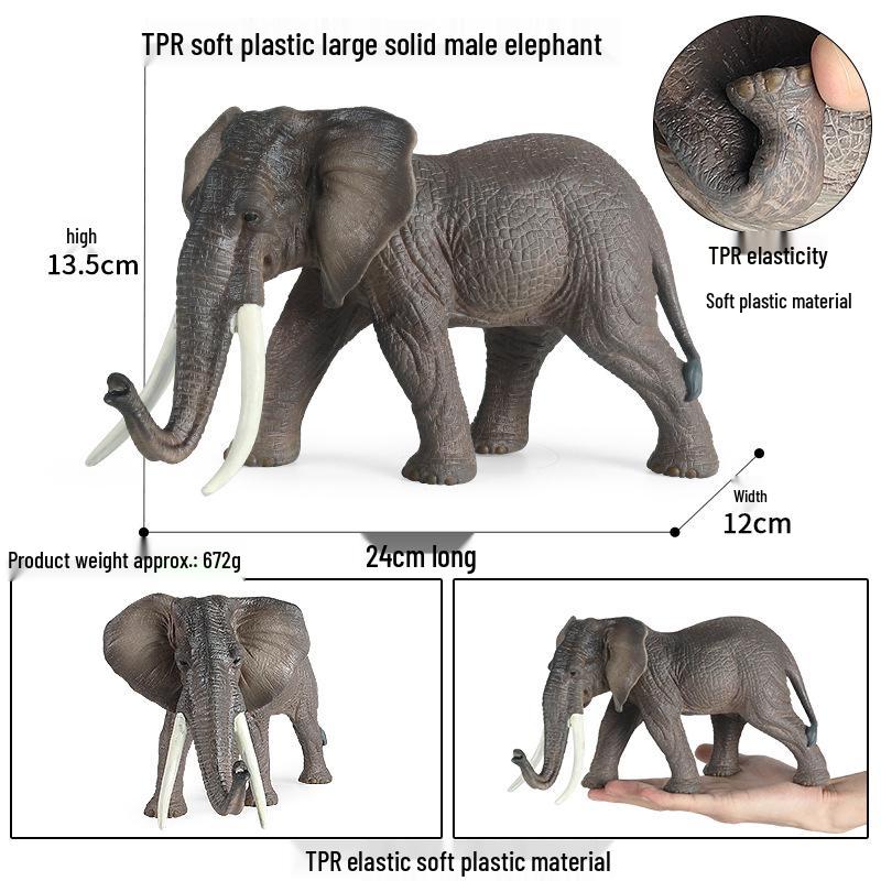 Wildlife Elephant Simulation Toy: African & Asian Elephant Model for Children