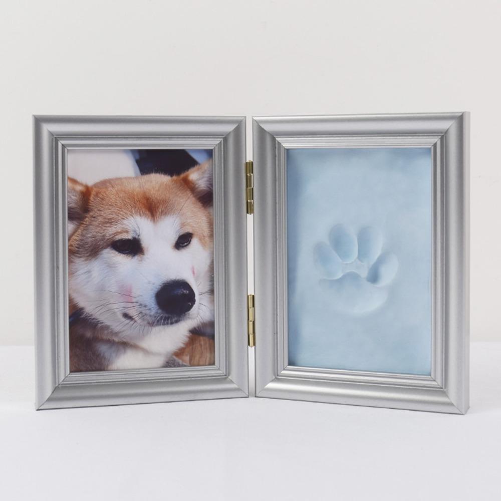 Metal Buckle Paw Print Memorial Frame Foldable Pet Handprint Shadowbox  DIY Craft Project