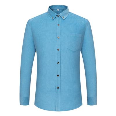 Zimní košile ze 100% bavlny z manšestru pro muže Teplý dlouhý rukáv Regular Fit Snadná údržba Pohodlné Mužské Outdoorové oblečení do kanceláře Pevné