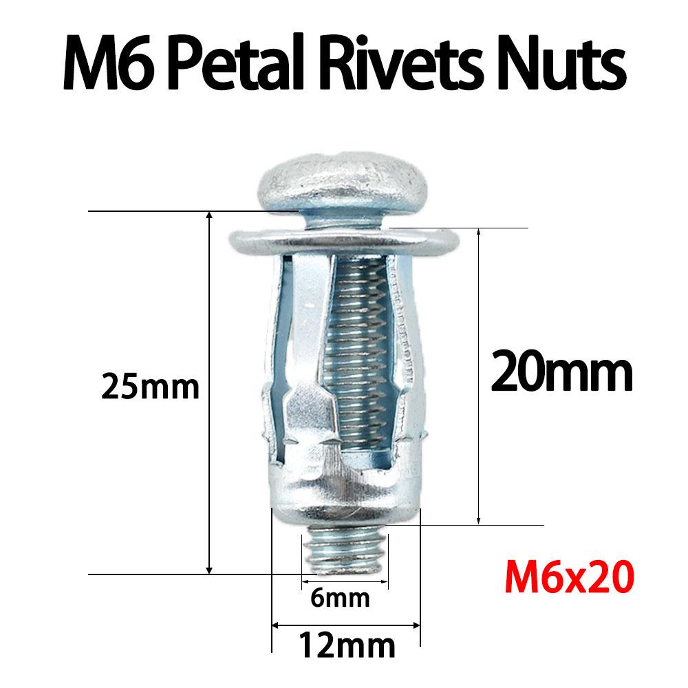 M4 M5 M6 M8 Petal Shape Metal Nut Expansion Screw Molly Jack Nuts Jacknut License Plate Fix Panel Clamp Lock Rivet Nut Rivetnut