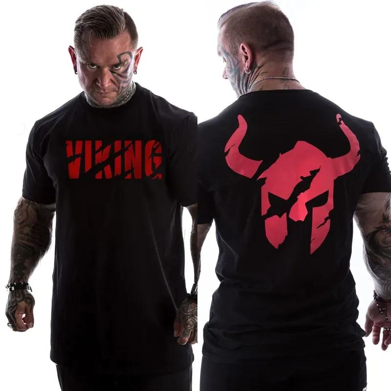 Ανδρικό T-shirt Γυμναστηρίου Fitness Bodybuilding Κοντομάνικο OX Μπλουζάκι από Βαμβάκι με Εκτύπωση 2024 Νεότερο Ανδρικό Καθημερινό Μοντέρνο T-shirt Τοπ Ρούχα