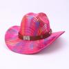 European and American Color Western Denim Hat Outdoor Bright Color Warped Edge Jazz Hat Men's and Women's Versatile Top Hat