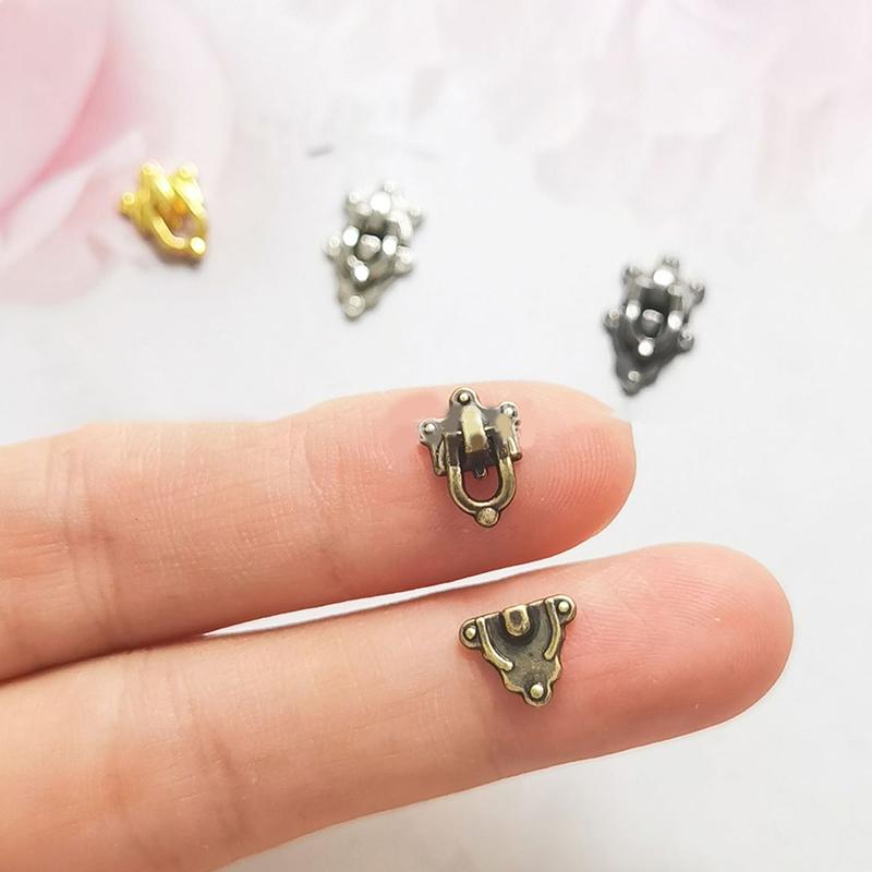 5pcs High Quality Mini Metal Crafts Lock 4 Colors DIY Manual Luggage Trunk Lock Doll Accessories