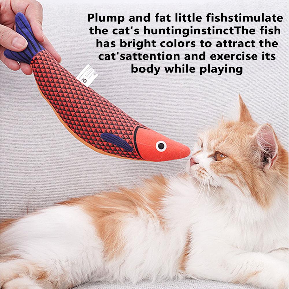 Interactive Catnip Fish Toy Cats, Soft Plush Cat Kicker Toy with Crinkle Sound, Durable Bite-Resistant Fish Chew Toy for Kitten Teeth Cleaning