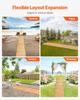Wooden Garden Pathway, 12 Ft L X 17 In W, Non-Slip Straight Garden Walkway, Roll Out Cedar Outdoor Walkway Path with Wire Rope Connection, Decorative