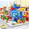 208pcs Mini City Street View Building Blocks McDonald's House Model Building Blocks Compatible with Children's Educational Toys