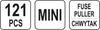 SET OF 121 MINI BLADE FUSES YT-83143 YATO