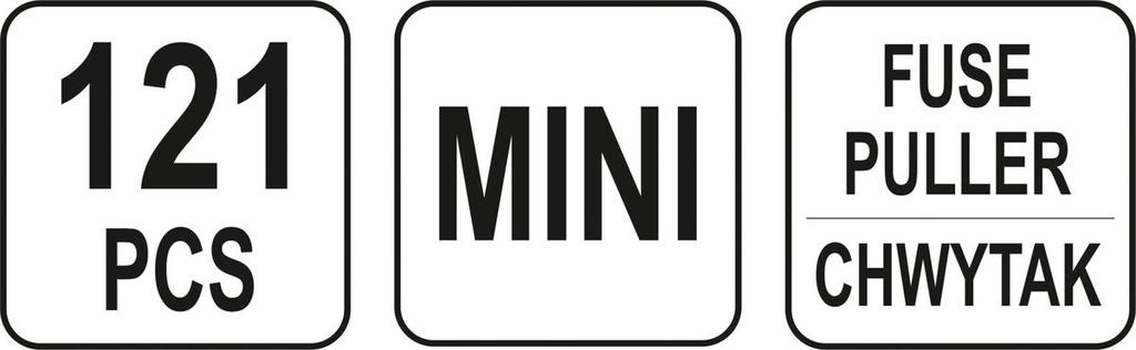 SET OF 121 MINI BLADE FUSES YT-83143 YATO