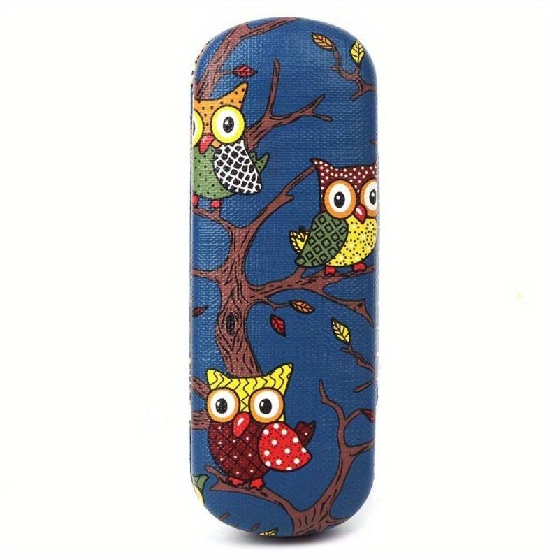 1PC Women Eye Glasses Case Cartoon Cute Owl Animal Sunglasses Storage Protector Portable Hard Leather Reading Glasses Box
