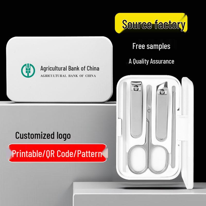 Custom Logo Stainless Steel Manicure Set: Nail Clippers & Tools Gift Set