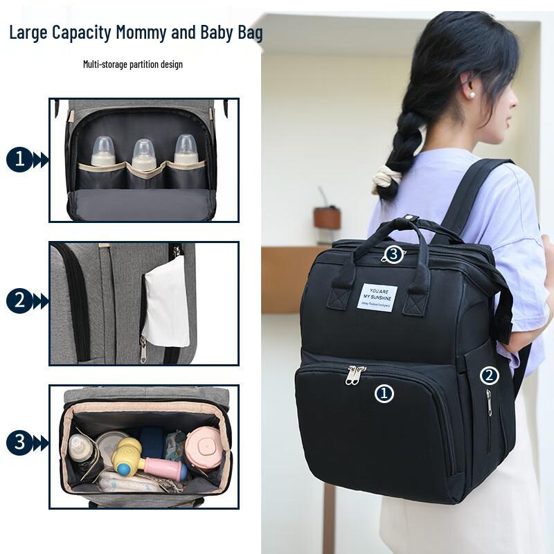 DiRuiEn Foldable Baby Bed Diaper Backpack