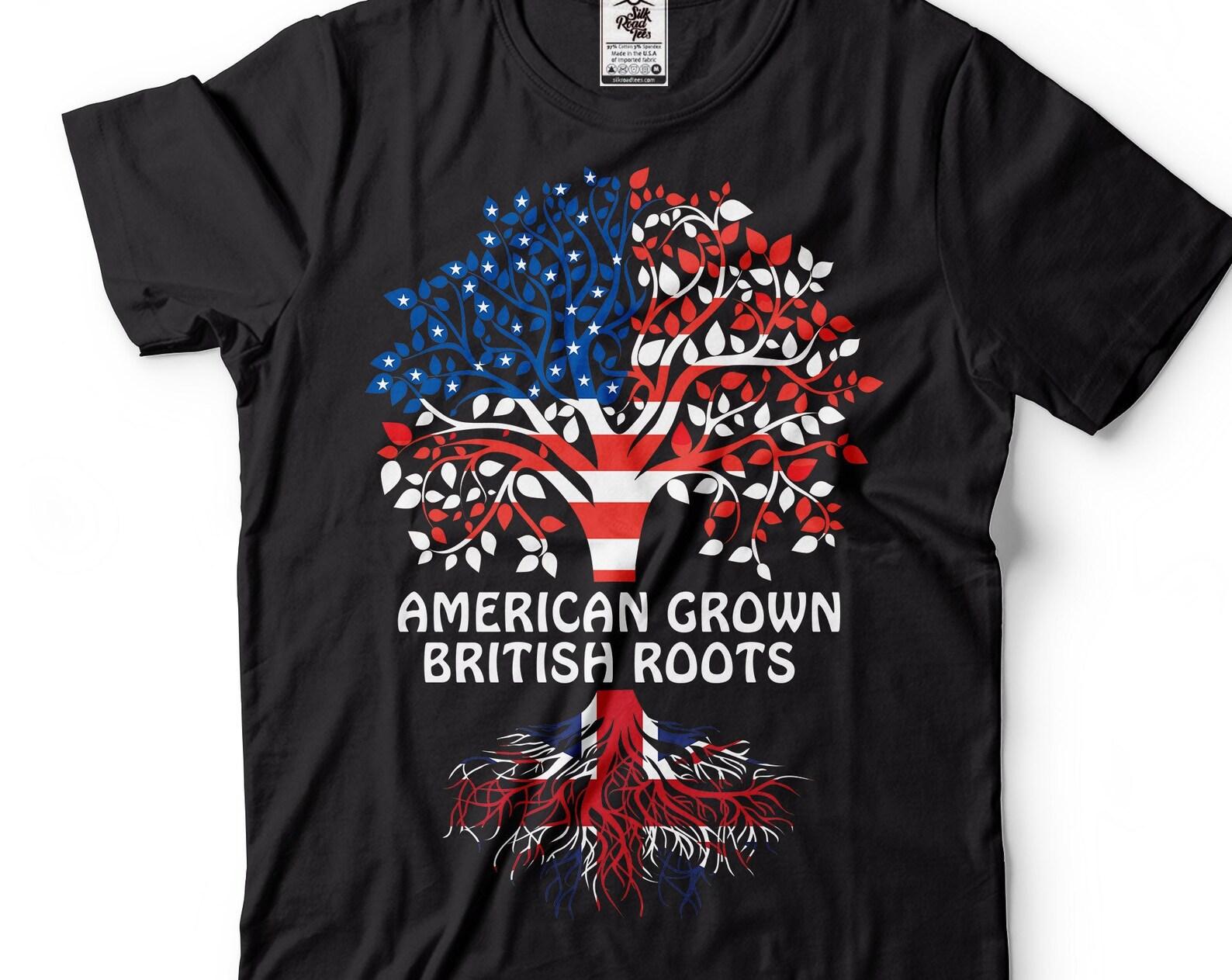 British Roots American Grown Patriotic T-Shirt M