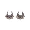 Ethnic Style Retro Temperament High-End Stud Earrings Silver Round Beads Beaded Fringed Earrings Women'S Crescent Light Luxury Earrings