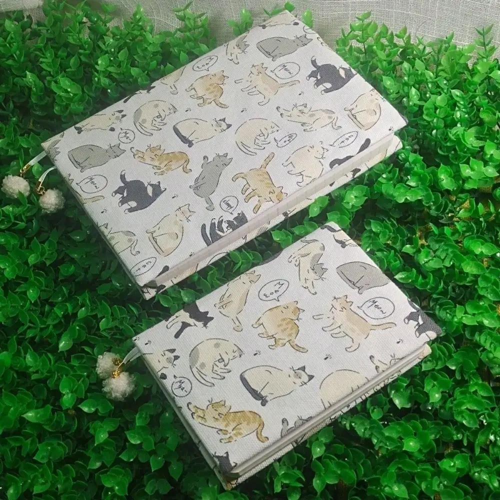 A5 A6 Cartoon Blümchen Katze Notizbuchhülle Planerhülle Schutzhülle Journalhülle Schutz Office Schreibwaren