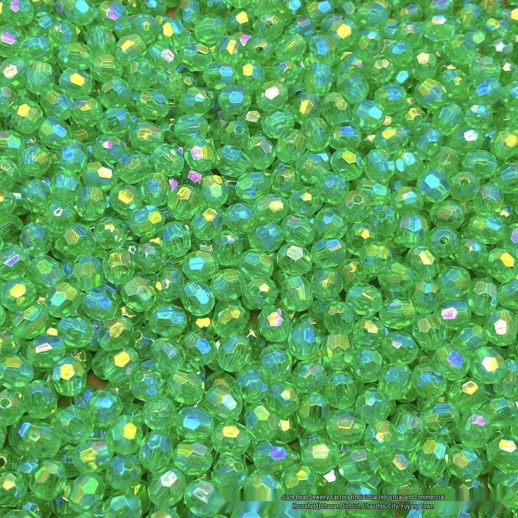 Acrylic AB Color Crystal Beads: Straight Hole Transparent Beads for DIY Phone Chains, Necklaces, and Decorations.