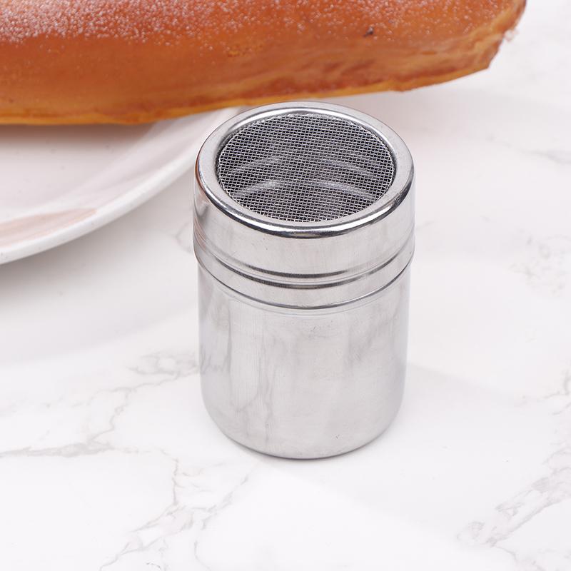 1 Stück Edelstahl Kaffee Shaker Kakao Schokolade Mehl Puderzucker Sieb Filter mit Deckel Küche Kuchen BBQ Küchenwerkzeuge