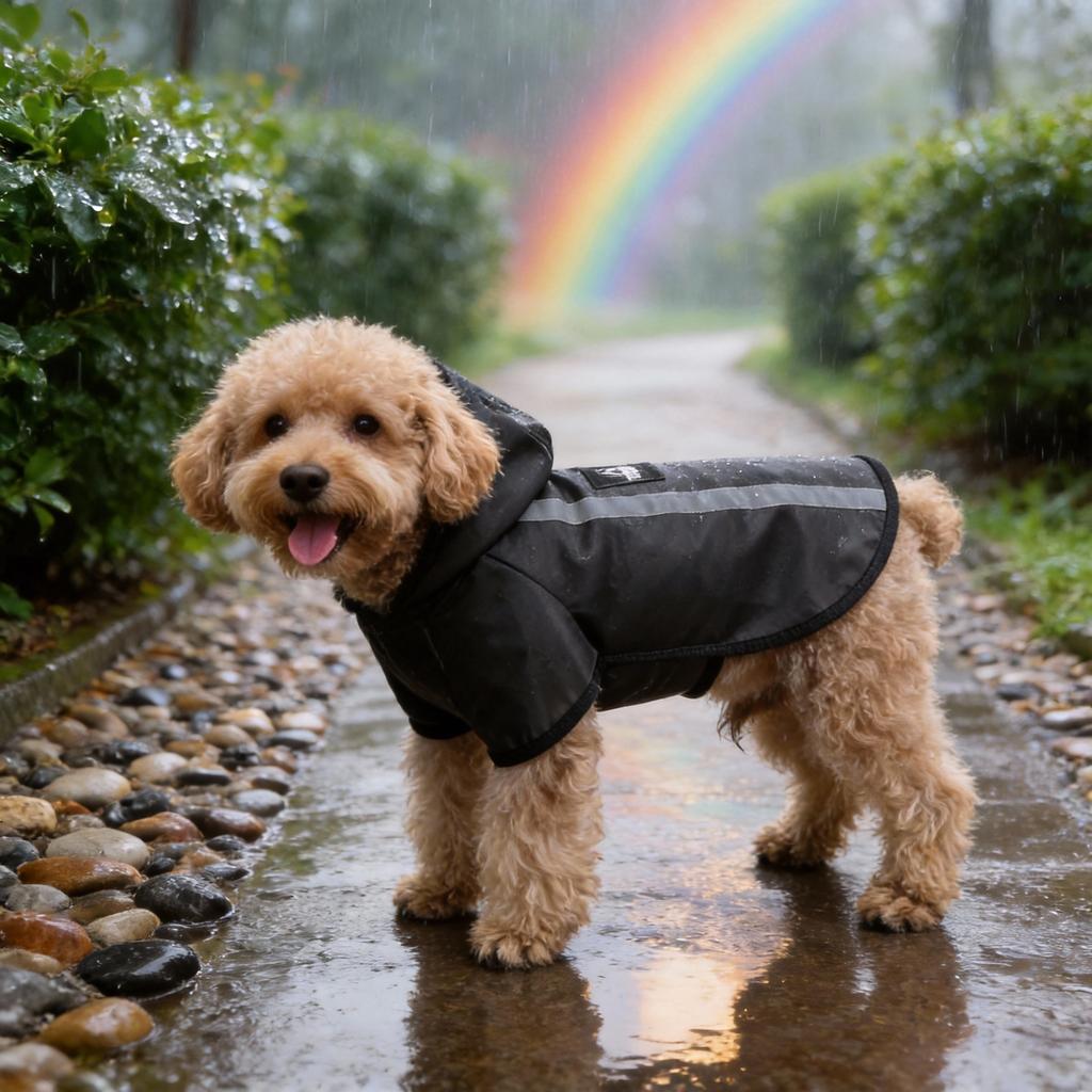 Black Raincoat For Dogs In Spring And Summer. For Use During Rainy Seasons. Suitable For Small And Medium-sized Dogs As All-weat