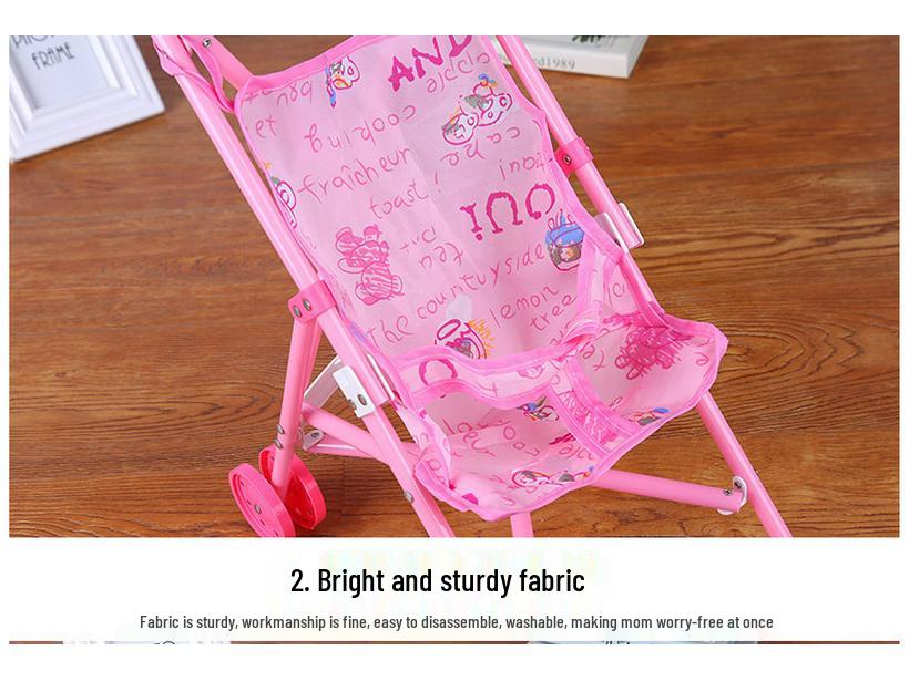 Kids' Pretend Play Folding Stroller and Baby Walker for Girls