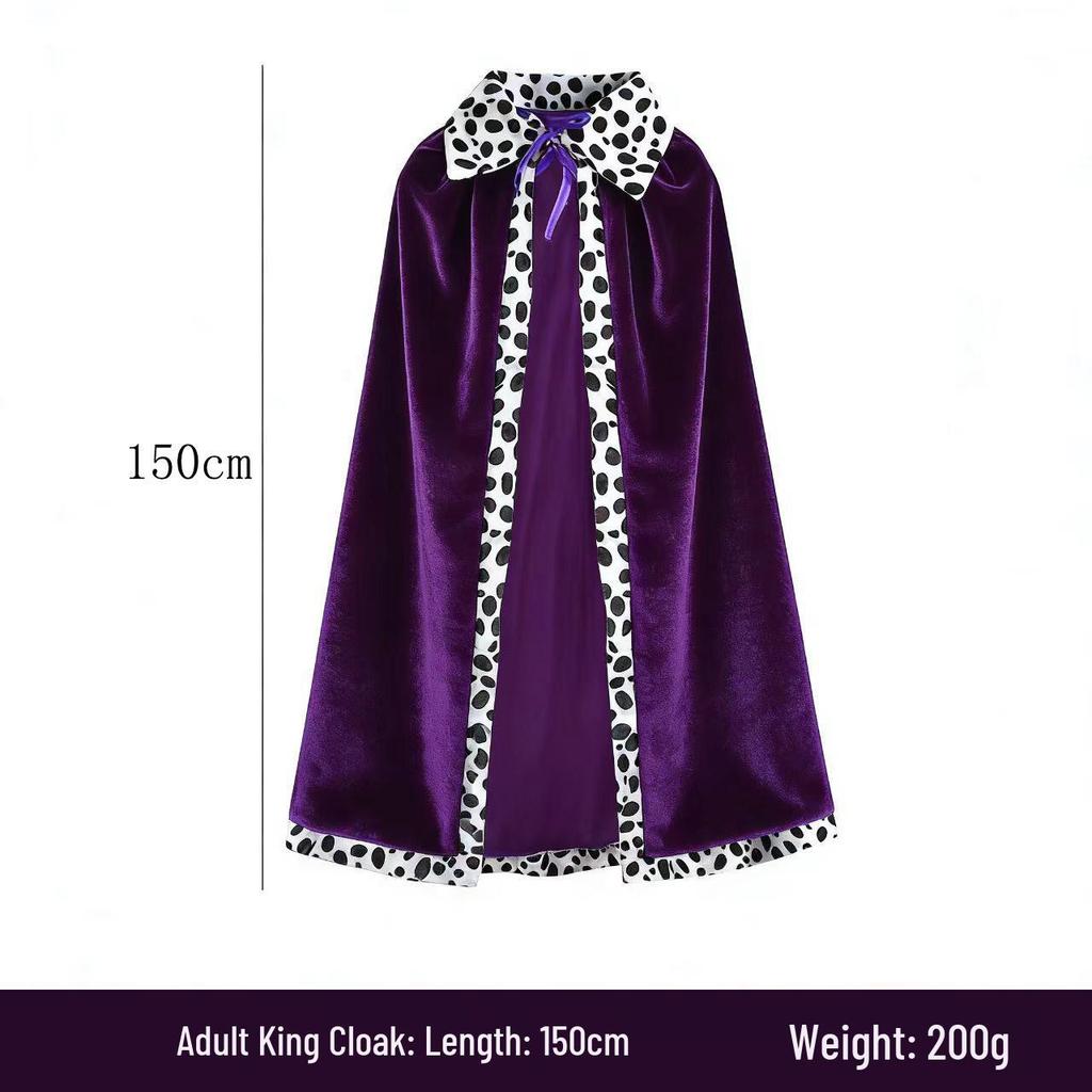 King's Halloween & Birthday Cape Set with Crown & Scepter for Kids & Adults