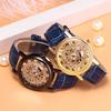 Fashion Hollow Skeleton Men Watches Quartz Leather Bracelet Strap Wristwatch Fashion Business Watches Men's Gifts