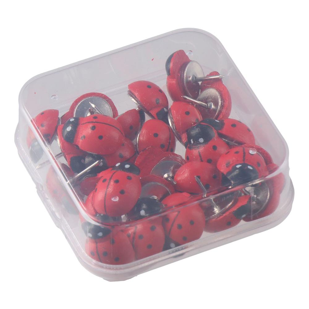 Red Ladybug Thumbtack  Document Nail Whiteboard Photo Map Pins  Office