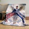 Charlie Kirk Transformed Into an Angel Printed Flannel Blanket for Bedroom, Living Room, Sofa, and Naps