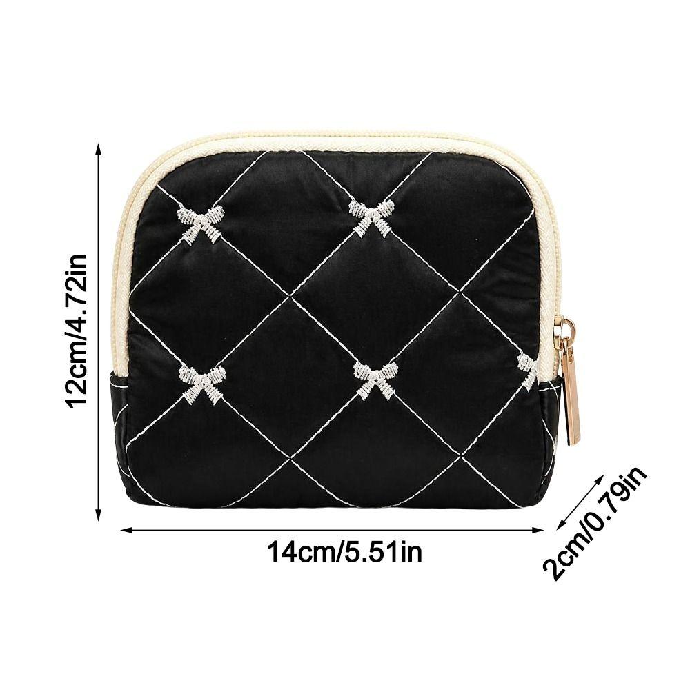 PU Leather Travel Jewelry Case Waterproof Zipper With Compartments Jewelry Storage Pouch Bowknot Design Portable Size