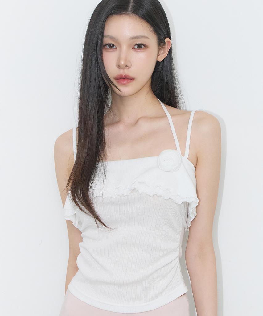 ILLIGO Rose Ruffle Sleeveless White