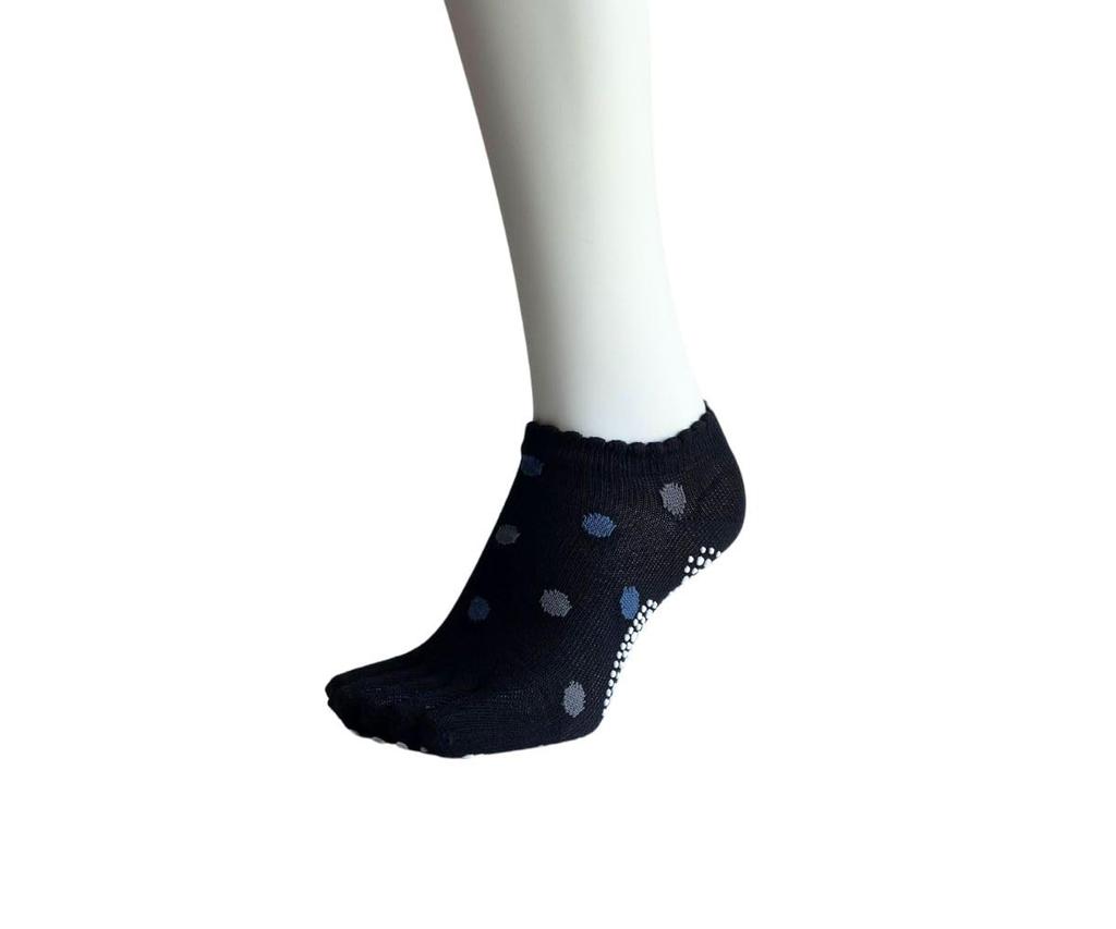 Ponožky pro ponožky pro krátkou sadu na jógu s puntíky 5-prsté dámské, sportovní, protiskluzové, 5-prsté dámské, délka, ponožky, roztomilé, vzor, 3 páry (barvy k dispozici)