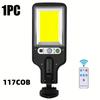 108 COB Sensor Street Lamp 3 Light Modes Outdoor Waterproof Security Solar Lamps for Garden Patio Path Remote Control Light