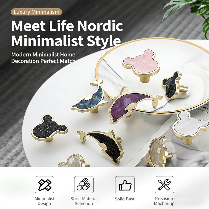 New Modern Cupboard Drawer Knobs Wardrobe Furniture Single Hole Door Handle Simple Personality Children Room Bedside Table Knobs