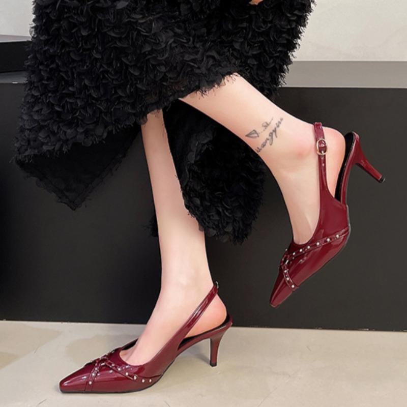 Fashion Woman Sandals Summer New Fashion Buckle Strap Sandals Sexy Party Punk Goth Heels Women Luxury Pointed Toe High Heels Shoes Woman