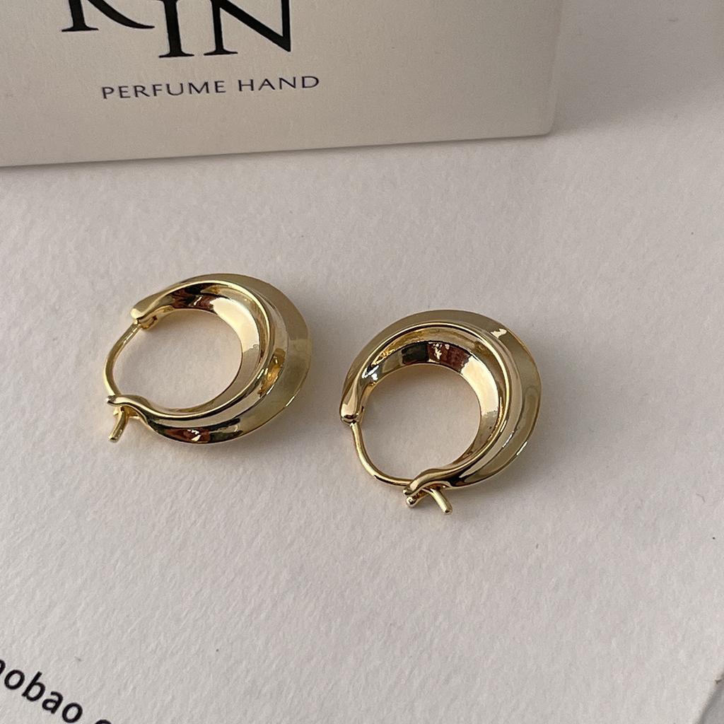 925 silver needle plain ring earrings women's retro high-end earrings exquisite niche cold new ear jewelry
